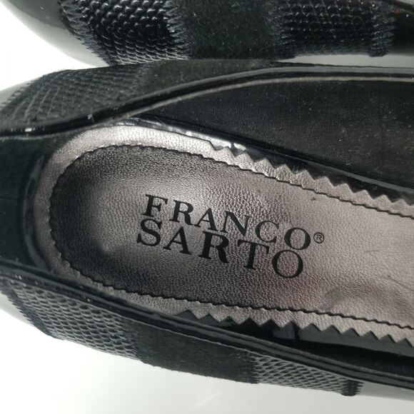 FRANCO SARTO BLACK LEATHER HEELS. SIZE 7.5. - Picture 8 of 16